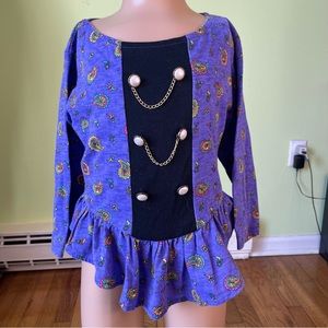 VINTAGE 90s NOAHS ARK MULTICOLORED PAISLEY GRAPHIC SHIRT SIZE 6